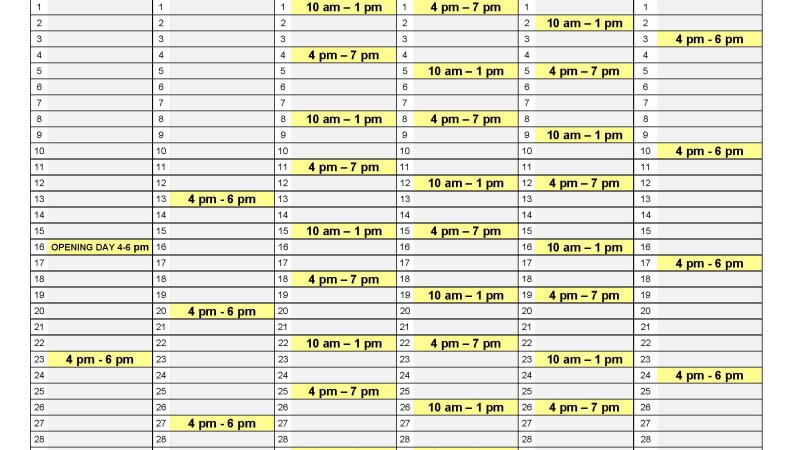 2025 Farmers Market Calendar